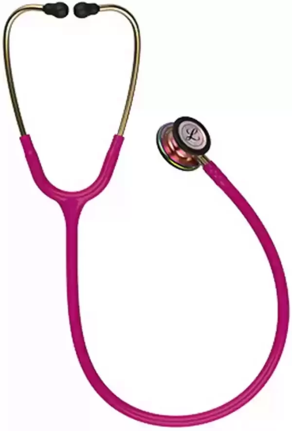 Littmann® Classic III™ Monitoring Stethoscope, Rainbow-Finish, Raspberry Tube, 27 in, 5806 - Image 2